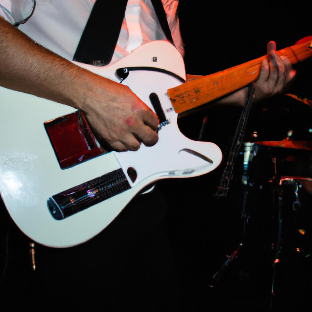 Person playing musical instrument onstage