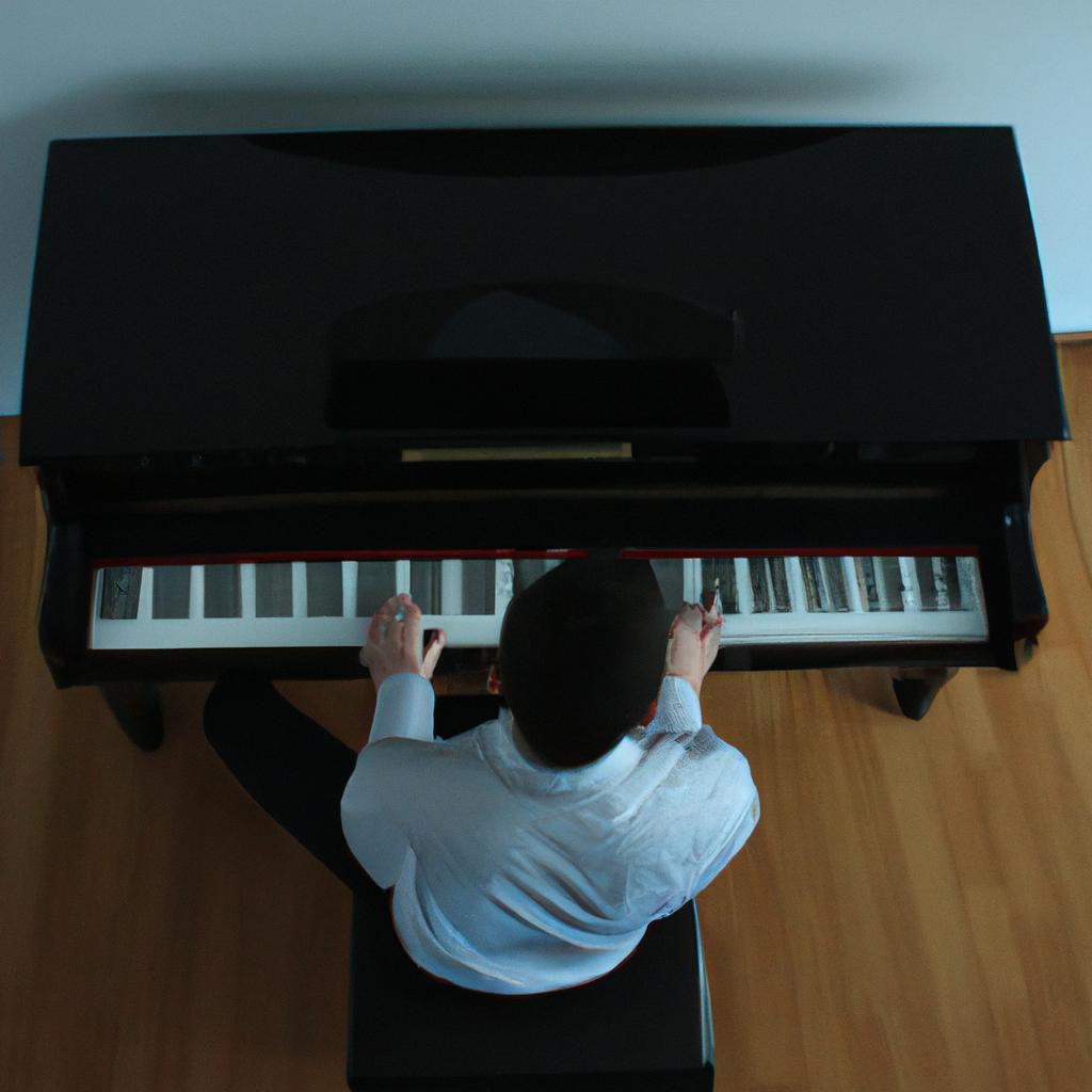 Man playing a grand piano